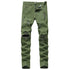New Men's Ripped Jeans Mid Waisted Jeans Thickened Straight Pants
